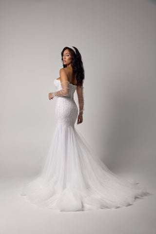 Mermaid Wedding Dress – Elegant Beaded Bridal Gown