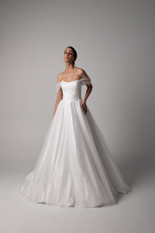 A-Line Wedding Dress – Glitter Tulle Princess Gown
