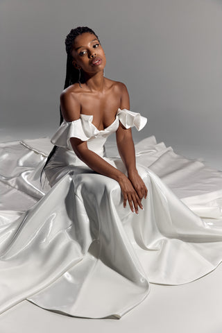 Two-Piece Wedding Dress – Satin Bridal Gown with Corset