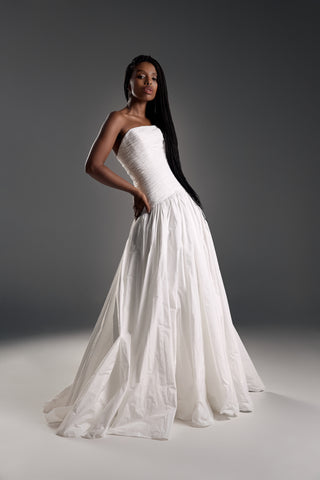 A-Line Wedding Dress – Matte Taffeta Bridal Gown