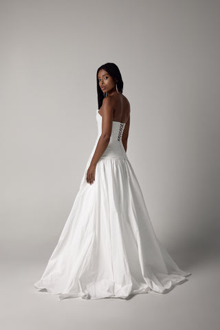 A-Line Wedding Dress – Matte Taffeta Bridal Gown