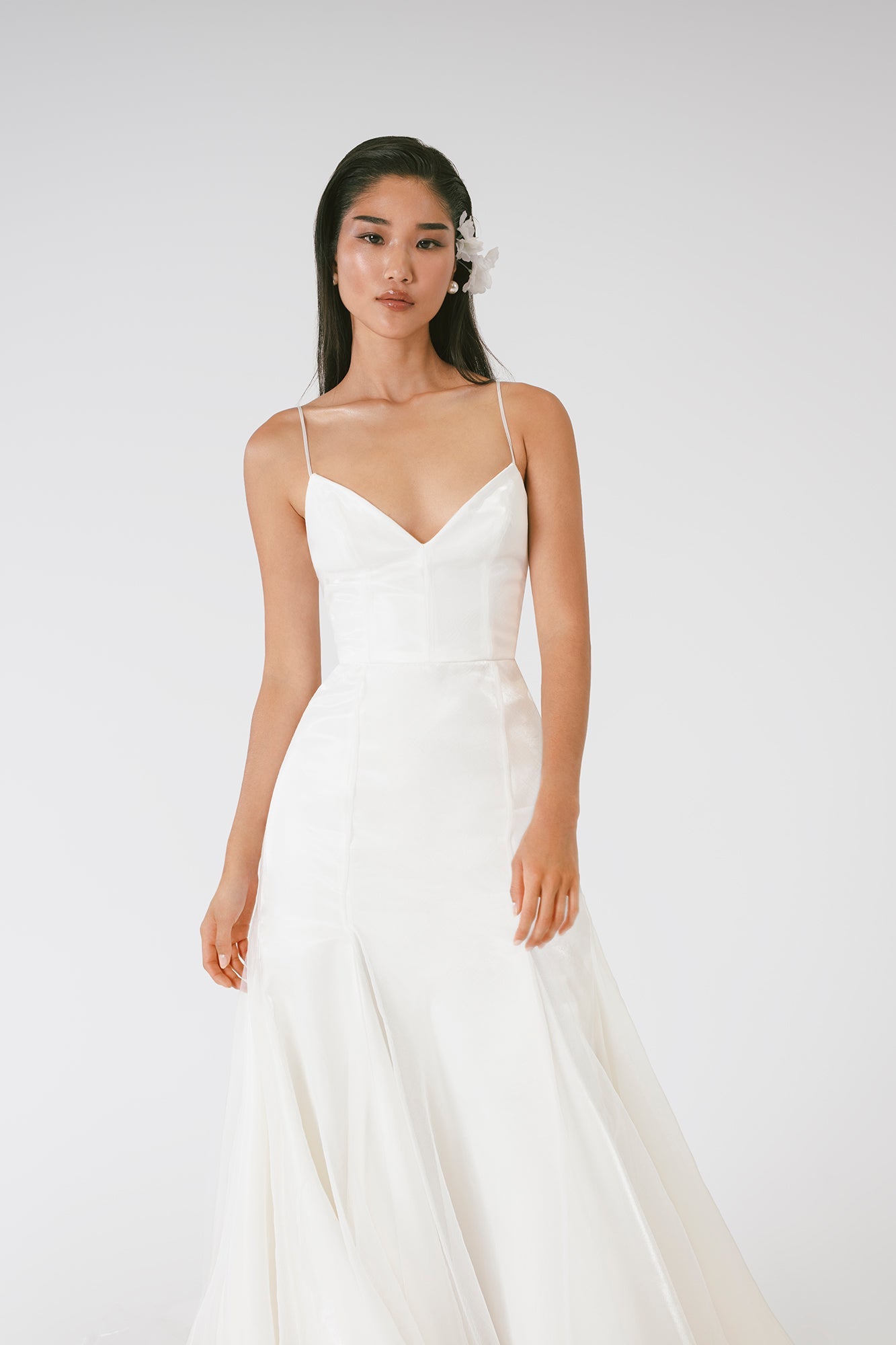 Elegant Satin Spaghetti Strap Fit-and-Flare Wedding Dress | Missia Bridal | MISSIA Elegant Satin Spaghetti Strap Fit-and-Flare Wedding Dress | Missia Bridal | MISSIA
